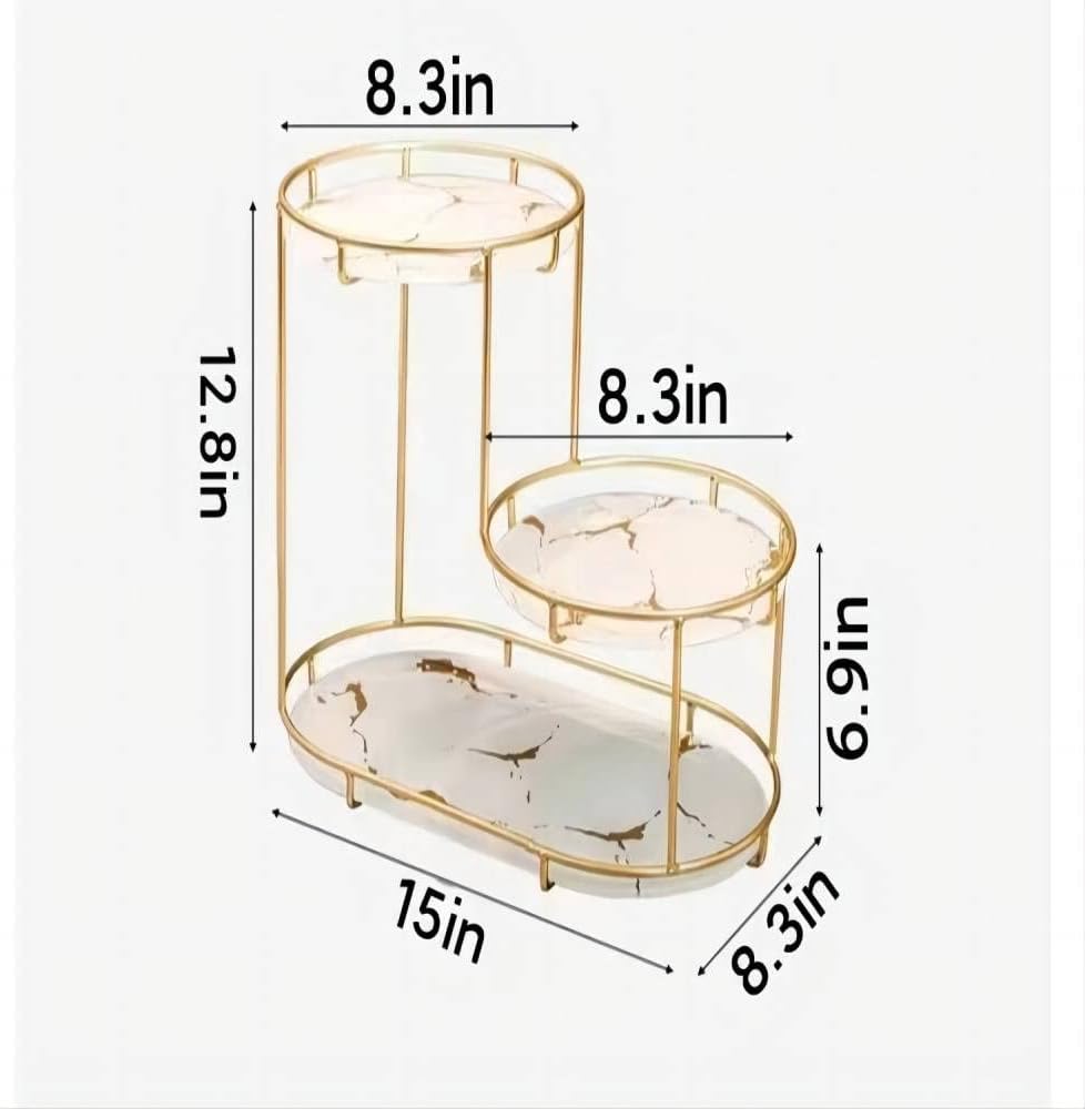 3-Tier Storage Tray for Makeup, Toiletries, & Home Decor