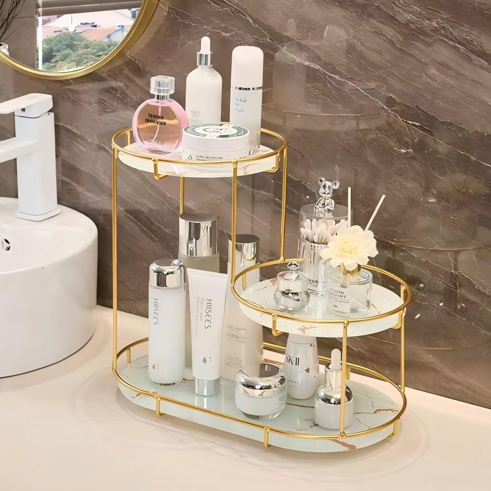 3-Tier Storage Tray for Makeup, Toiletries, & Home Decor