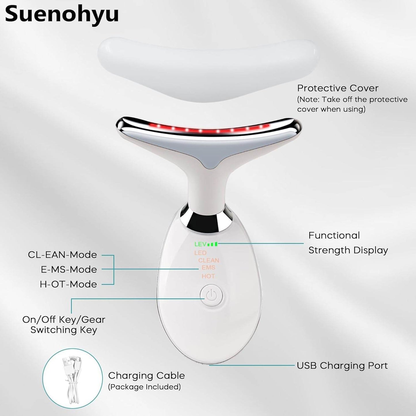 7-Color LED Red Light Therapy Facial Wand – Blue Light Acne Treatment & Anti-Aging Face Neck Massager - Trendhub Pakistan