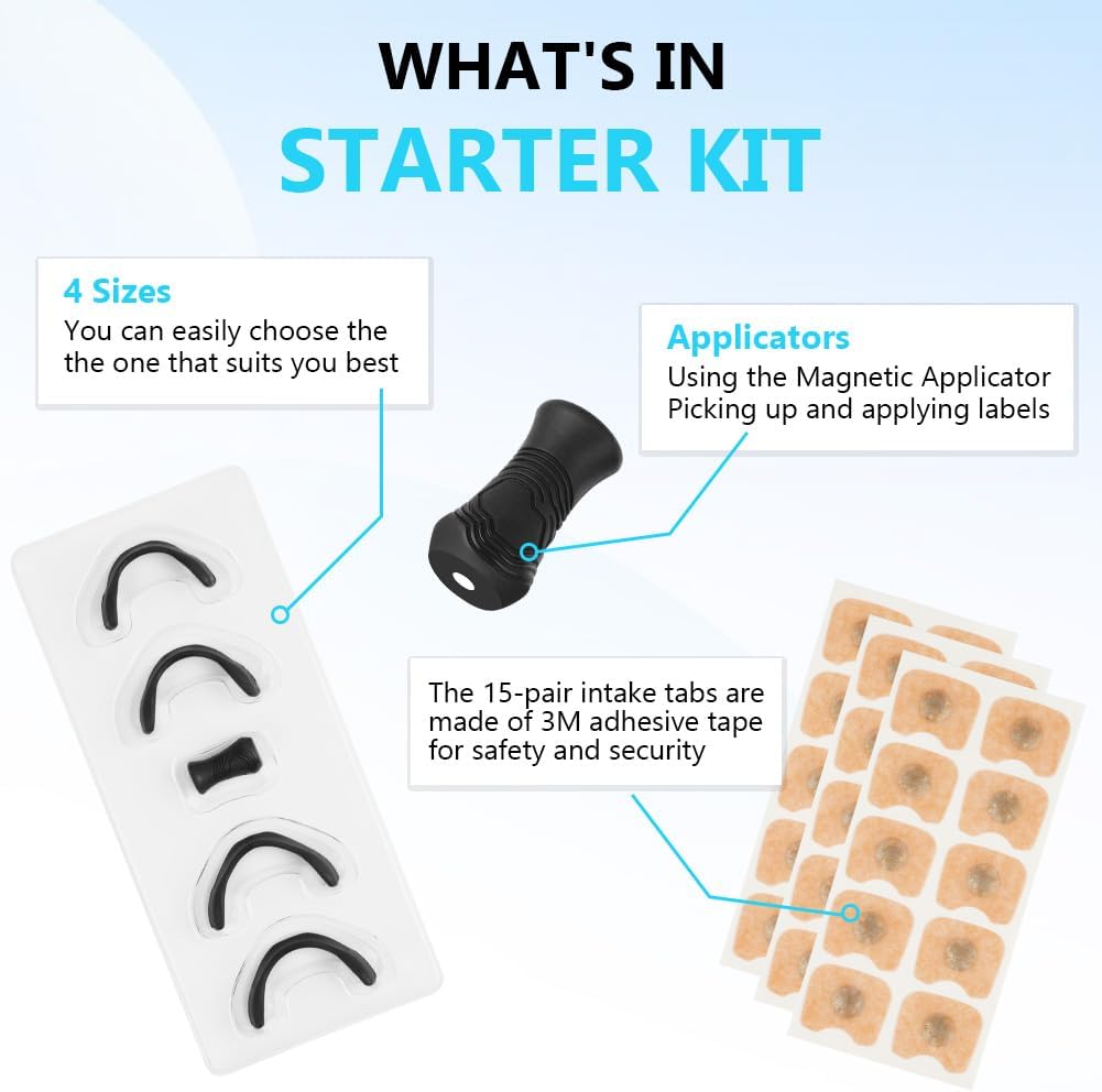 Nasal Breathing Dilator Set – Anti Snoring Device with Magnetic Nose Patches – Improves Sleep & Reduces Nasal Congestion