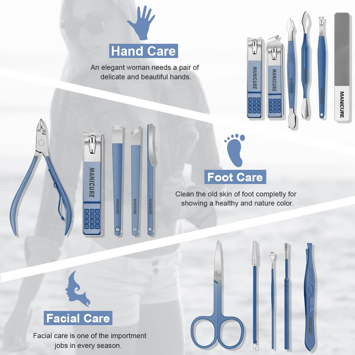 16 in 1 Nail Clippers Manicure & Pedicure Kit