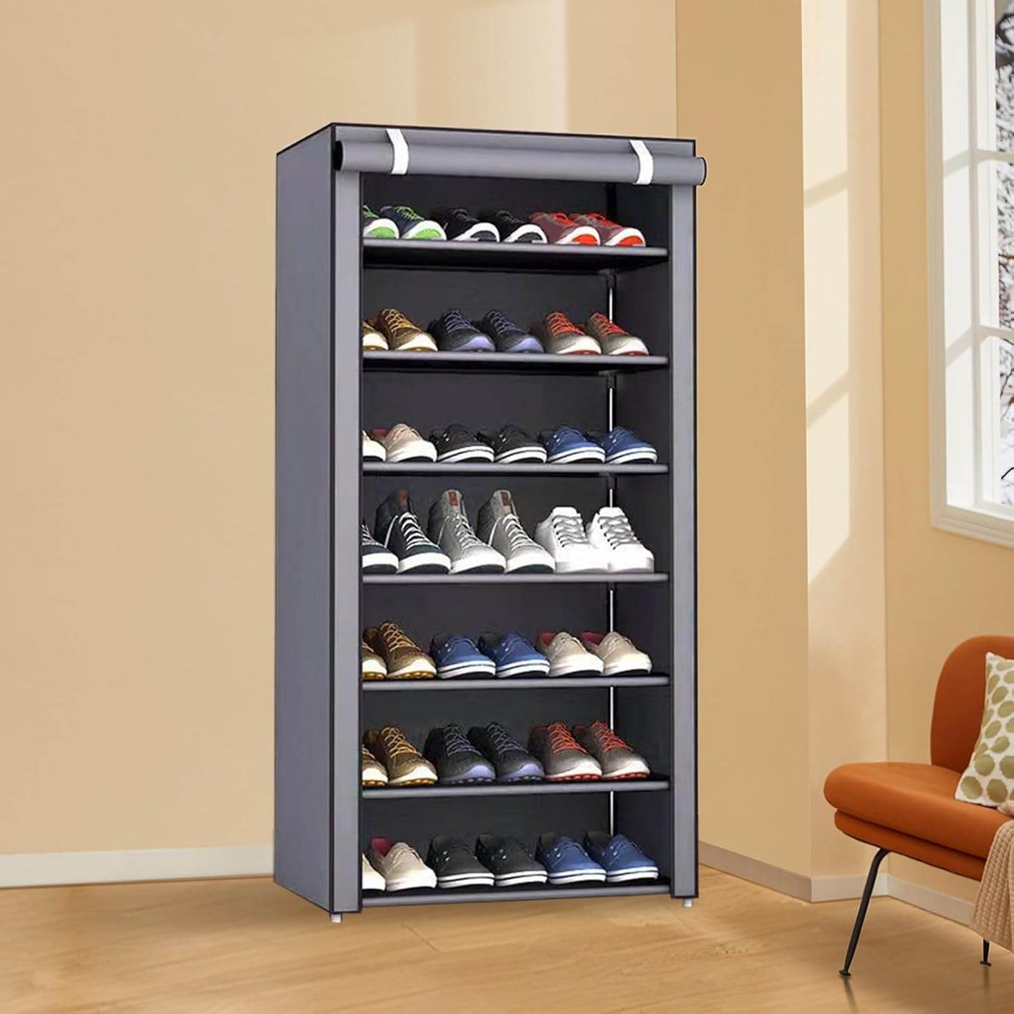 Dustproof Multi-Layer Shoe Rack Organizer – 5 to 9 Tier, Stackable & Detachable Design - Trendhub Pakistan