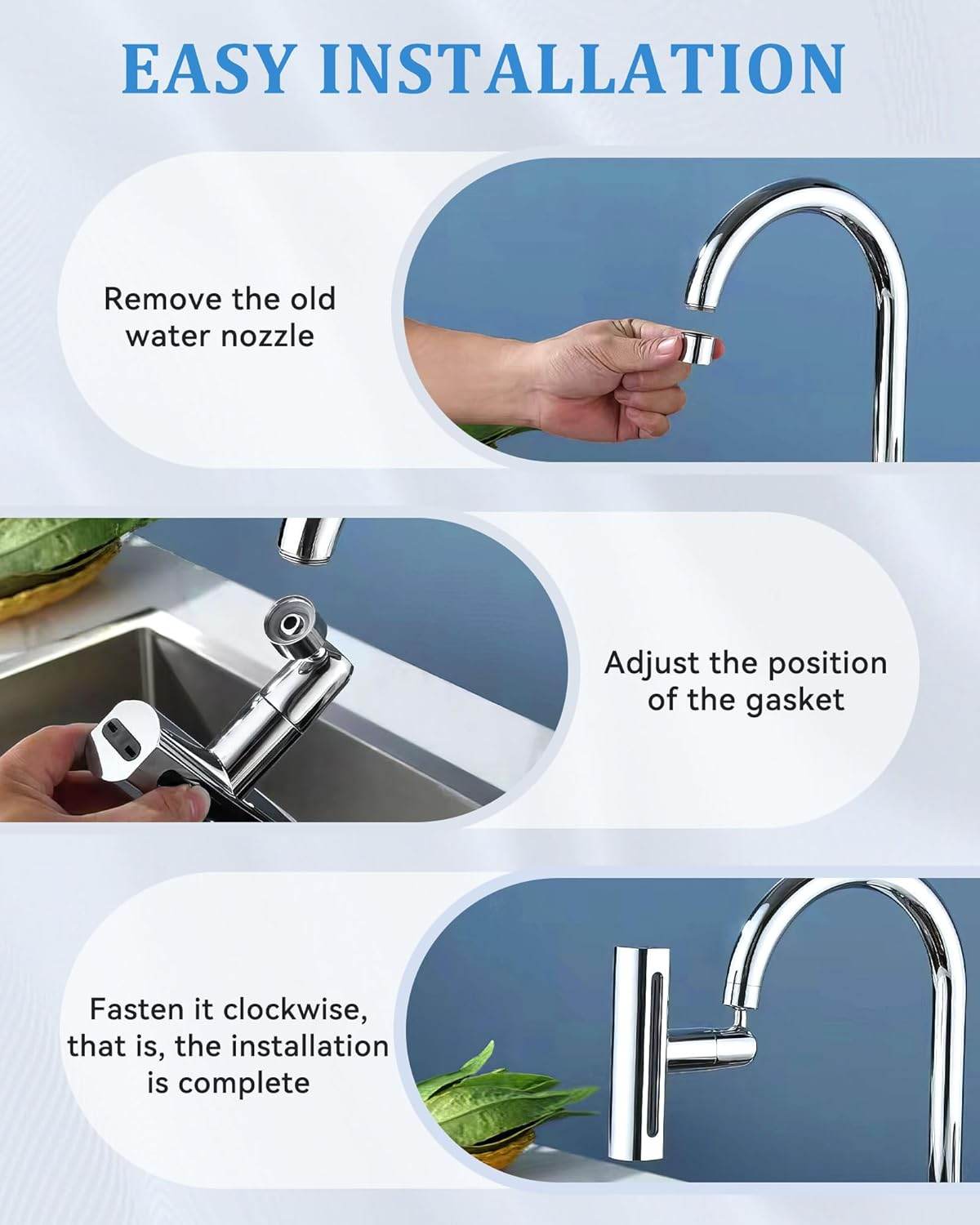 4 in 1 Waterfall Kitchen Faucet, 360°Swivel Faucet - Trendhub Pakistan