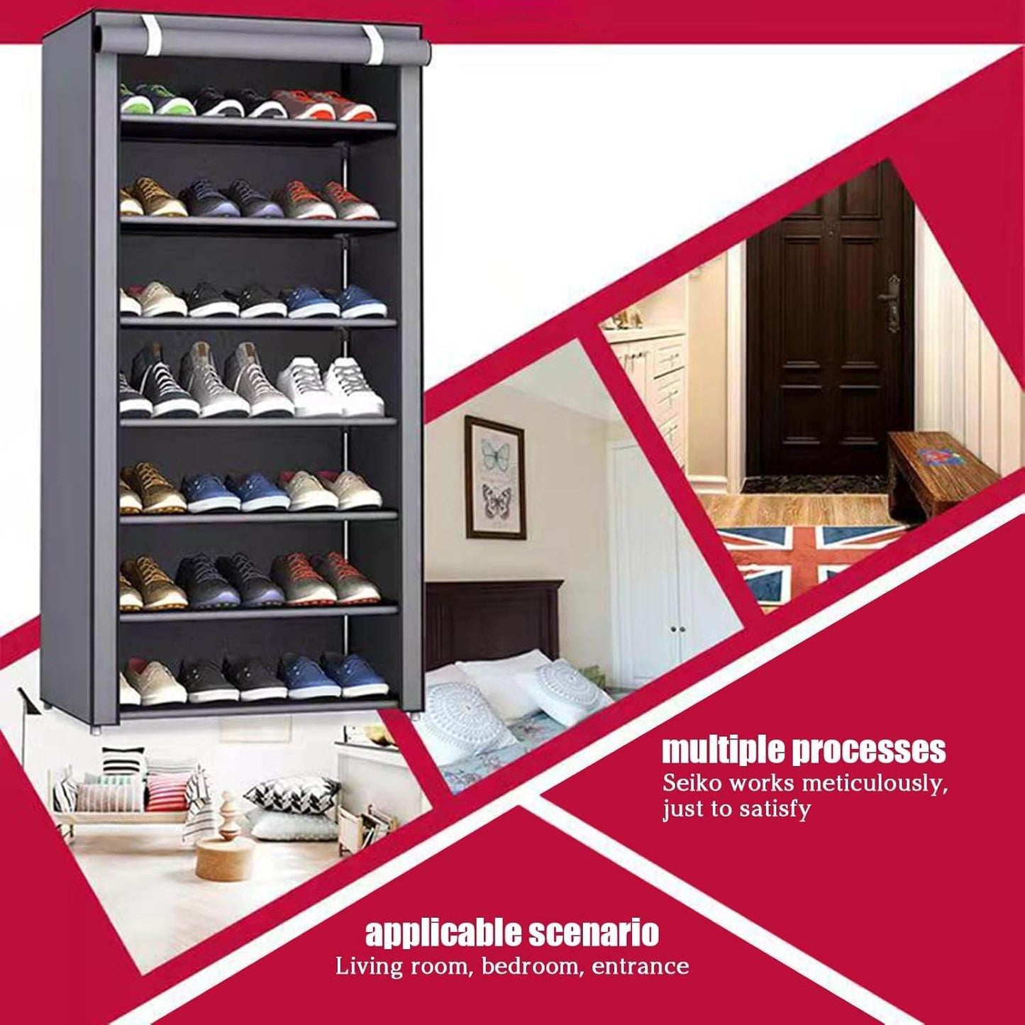 Dustproof Multi-Layer Shoe Rack Organizer – 5 to 9 Tier, Stackable & Detachable Design - Trendhub Pakistan
