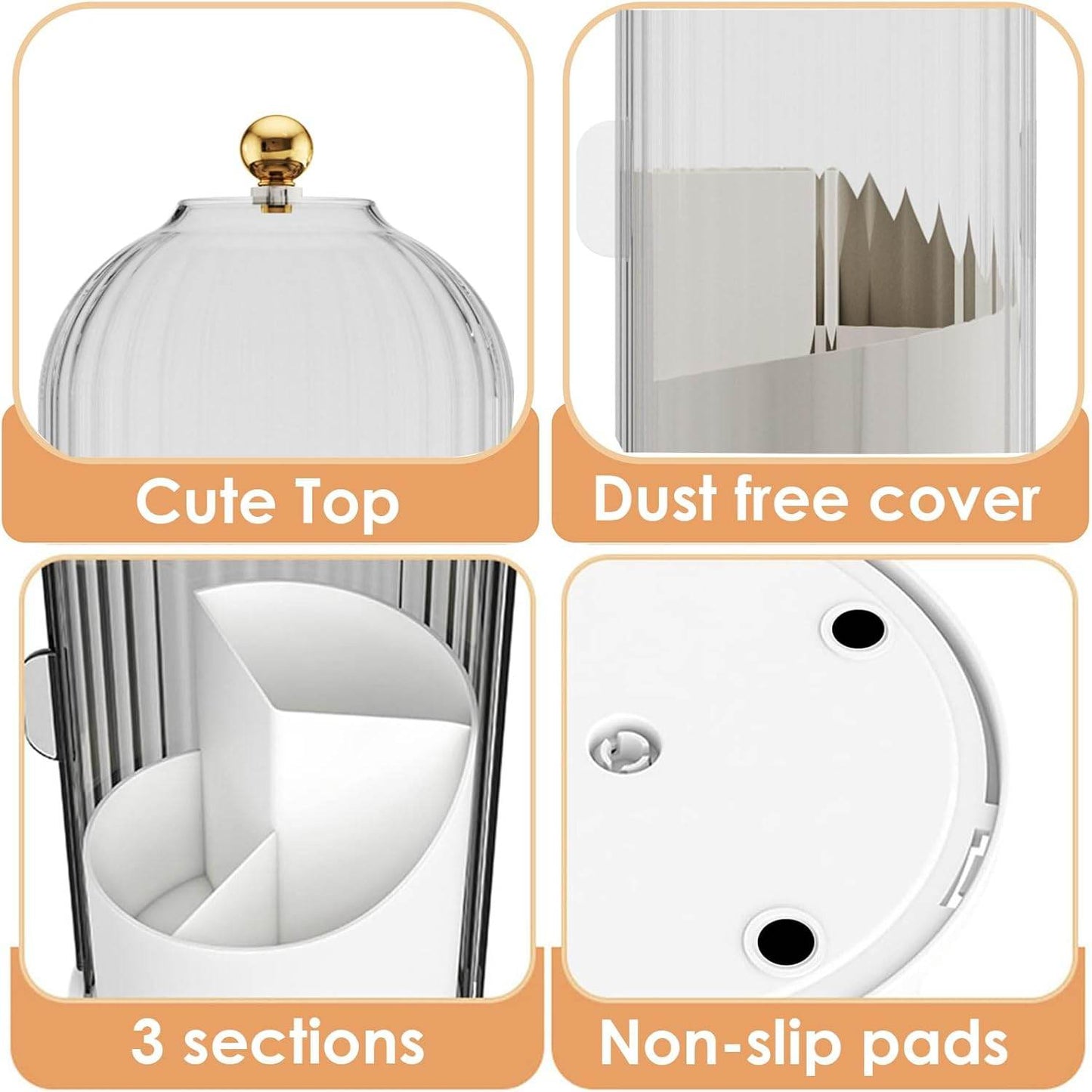 Compact makeup brush organizer transparent dustproof design