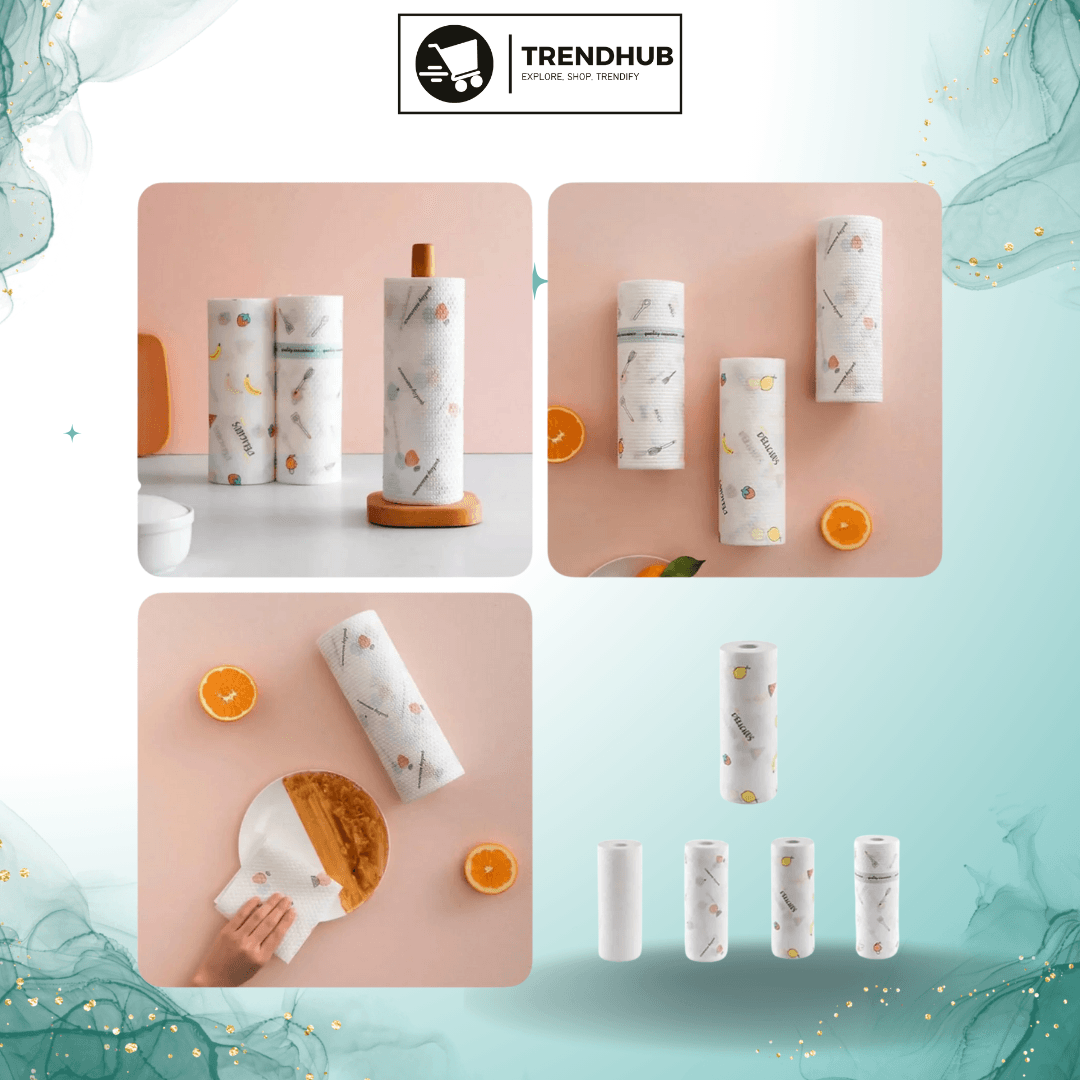 Reusable Cleaning Cloths Wipe Roll, Dish Wash Cloths, Cleaning Washcloth Towel for Kitchen Bathroom Furniture and Car - Trendhub Pakistan