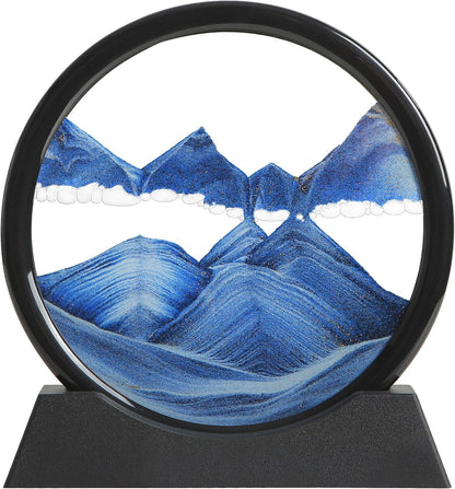 Dynamic Round Glass Moving Sand Art - Deep Sea Landscape