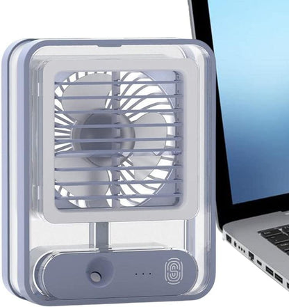 Mini USB Fan with Mist Spray & LED Light