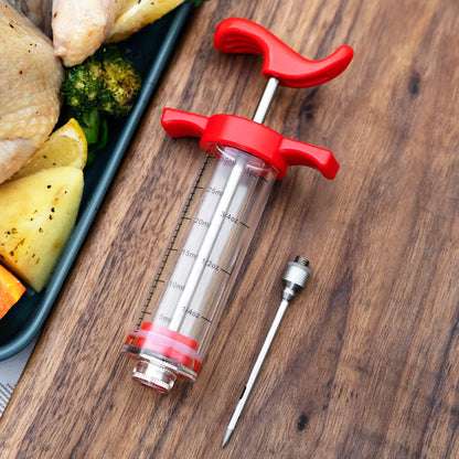 Meat Injection Stainless Steel - BBQ Meat Marinade Flavor Seasoning Injector Needle