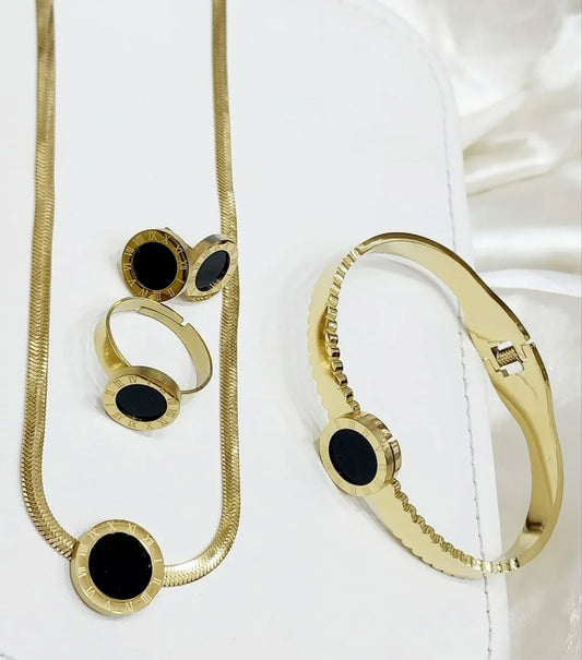 Stainless Black Romania, 4 -Piece Jewellery Set