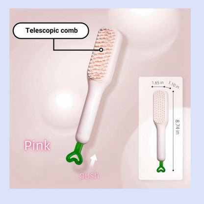 Self-Cleaning Hair brush - Anti-Static Massage Comb with Retractable Bristles