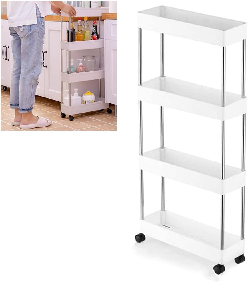 4-Tier Slim Rolling Storage Cart