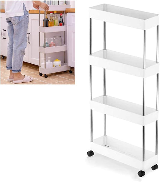 4-Tier Slim Rolling Storage Cart