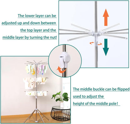 360° Clothes Drying Rack Foldable