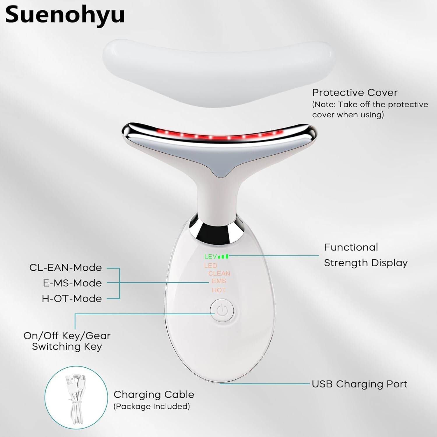 7-Color LED Red Light Therapy Facial Wand – Blue Light Acne Treatment & Anti-Aging Face Neck Massager - Trendhub Pakistan