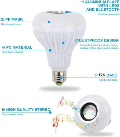 Light RGB Bulb Bluetooth Speaker with Remote Control