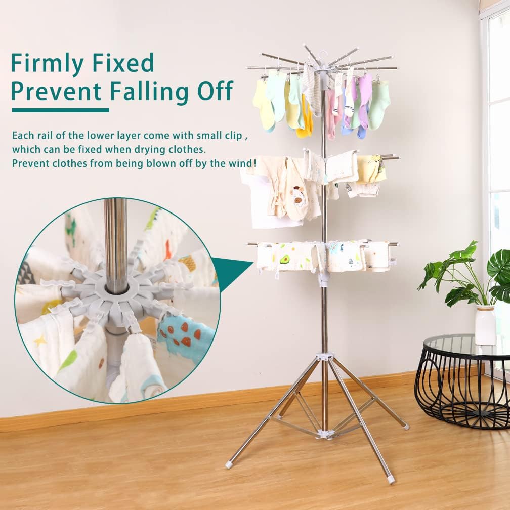 360° Clothes Drying Rack Foldable