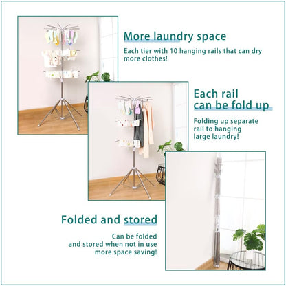 360° Clothes Drying Rack Foldable