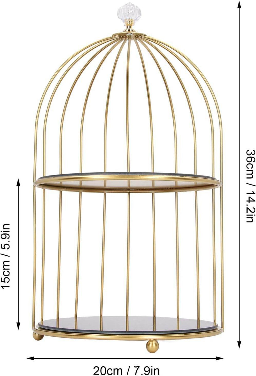 Birdcage-Style Double Layer Metal Vanity Storage Rack – Space-Saving O ...