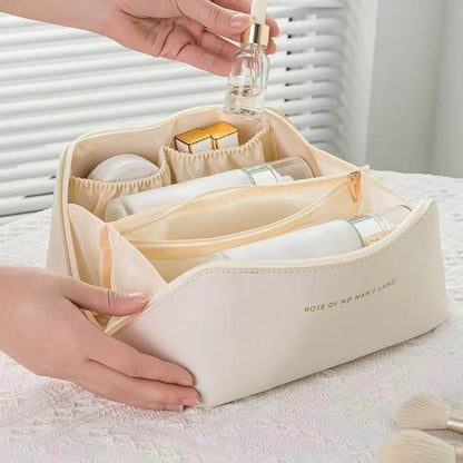 Travel Makeup Bag – Large Capacity Waterproof Cosmetic Organizer with Compartments | Portable Toiletry Bag for Women - Trendhub Pakistan
