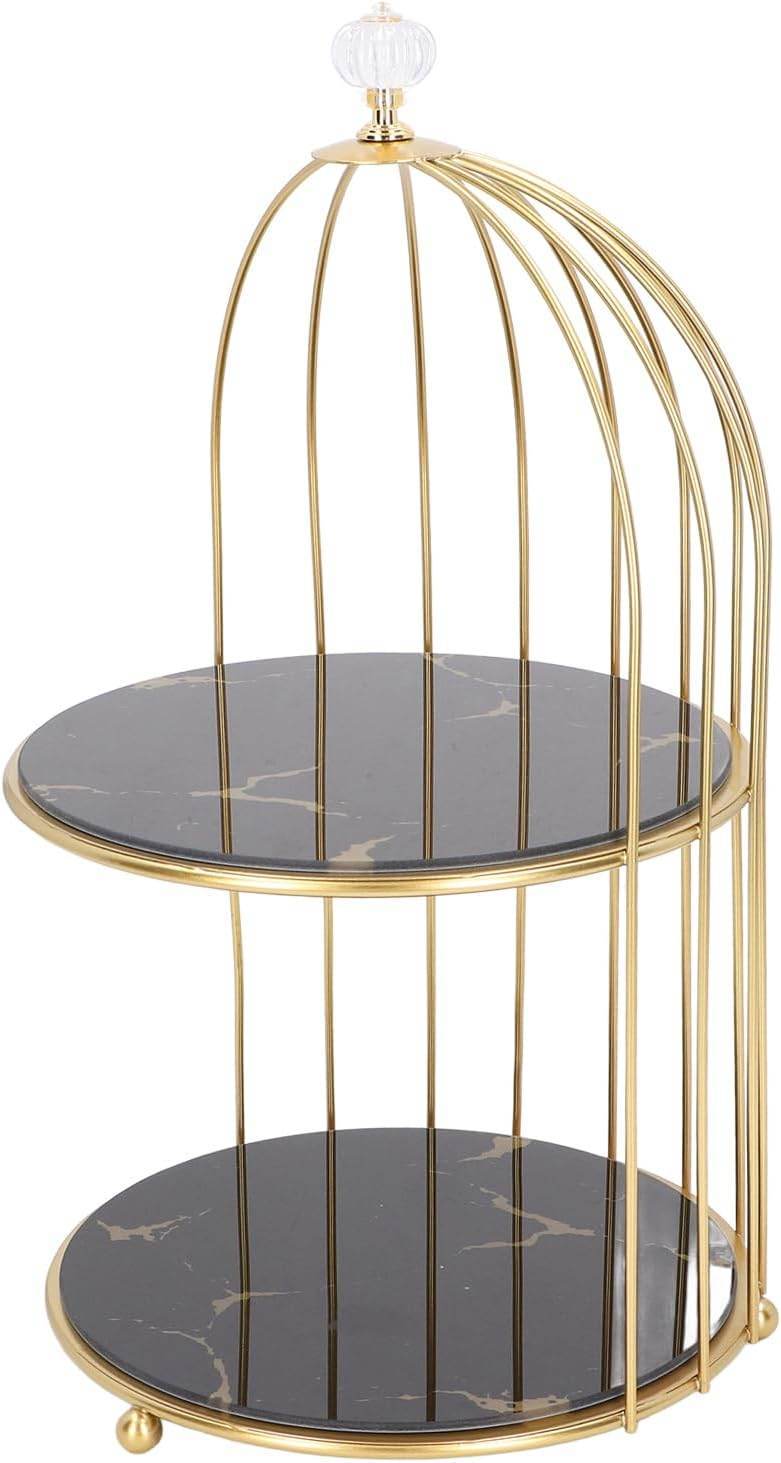 Birdcage-Style Double Layer Metal Vanity Storage Rack – Space-Saving Organizer for Vanity, Bathroom, Countertop & Dressing Table - Trendhub Pakistan