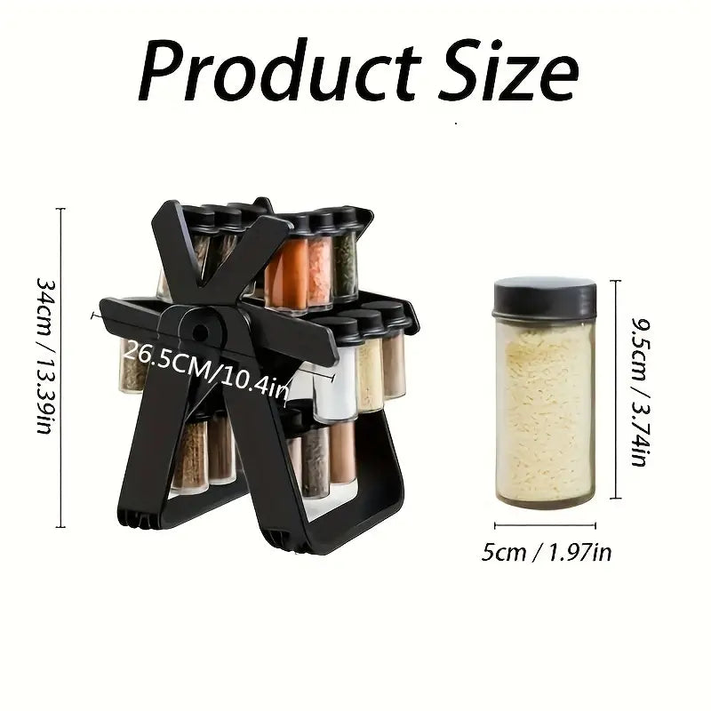 Revolving Countertop Spice Rack With 18 Spice Jar