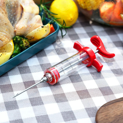 Meat Injection Stainless Steel - BBQ Meat Marinade Flavor Seasoning Injector Needle