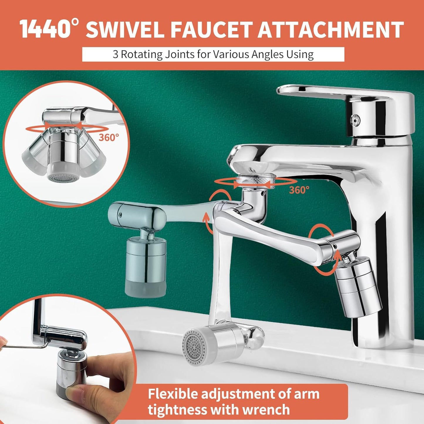 1080⁰ Rotating Faucet - Easy Installation