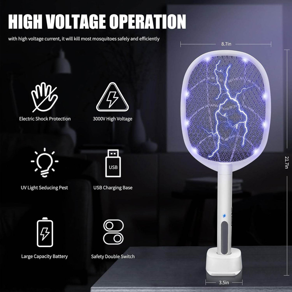 2-in-1 Electric Bug Zapper Racket – Trendhub Pakistan