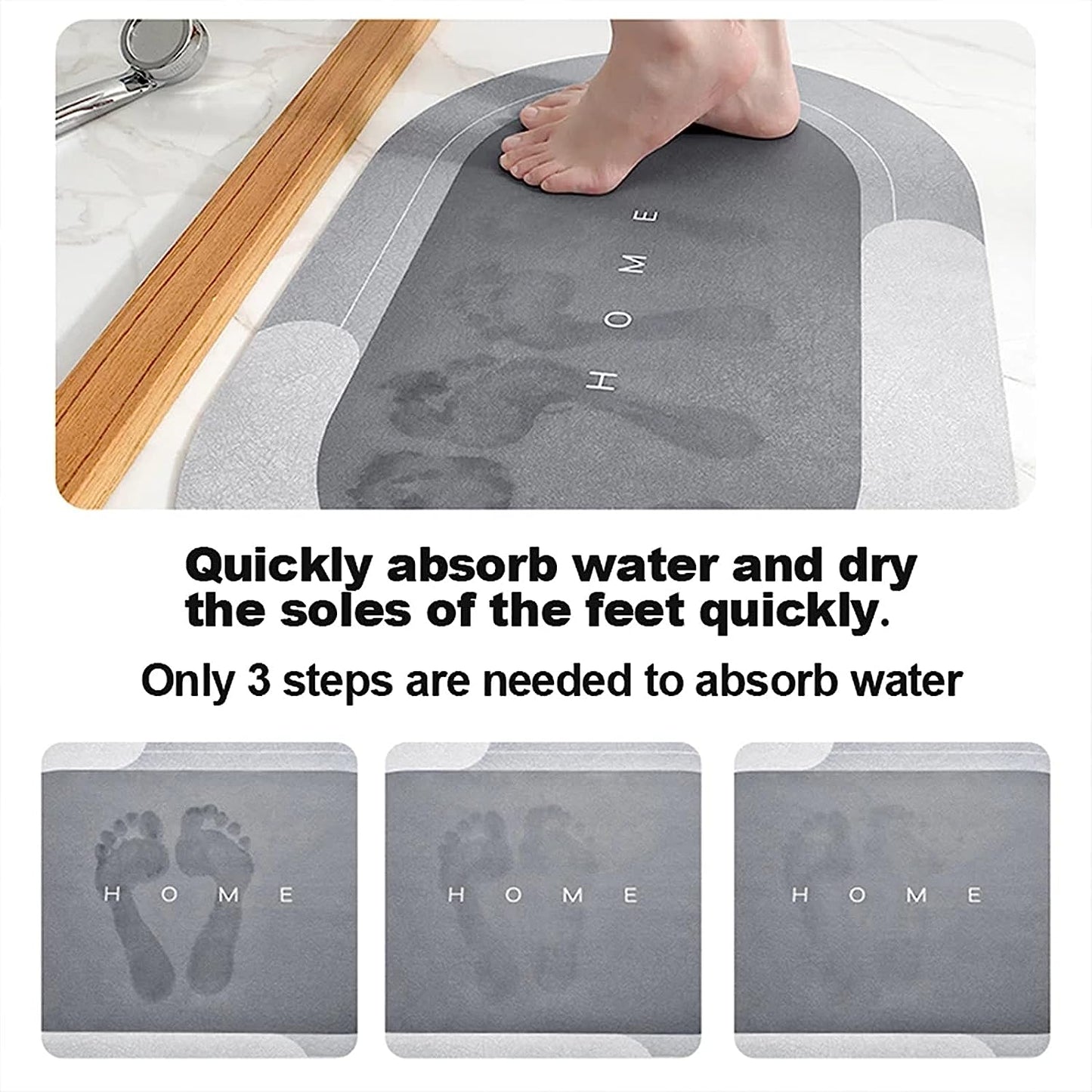 Bathroom Mat - Anti Slip Water Absorbent