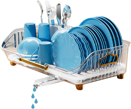 Multifunctional Dish Drying Rack with Drainage System – Large Capacity Kitchen Storage Organizer