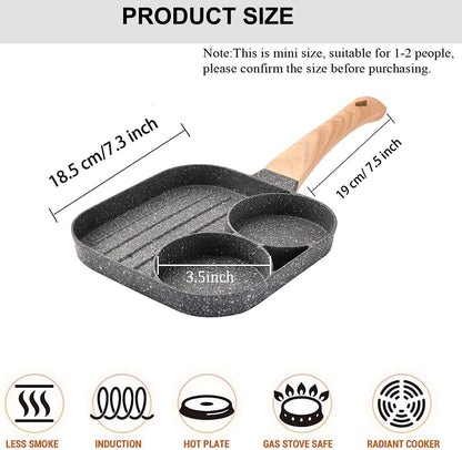 3-in-1 Nonstick Pan Divided Grill Frying Pan