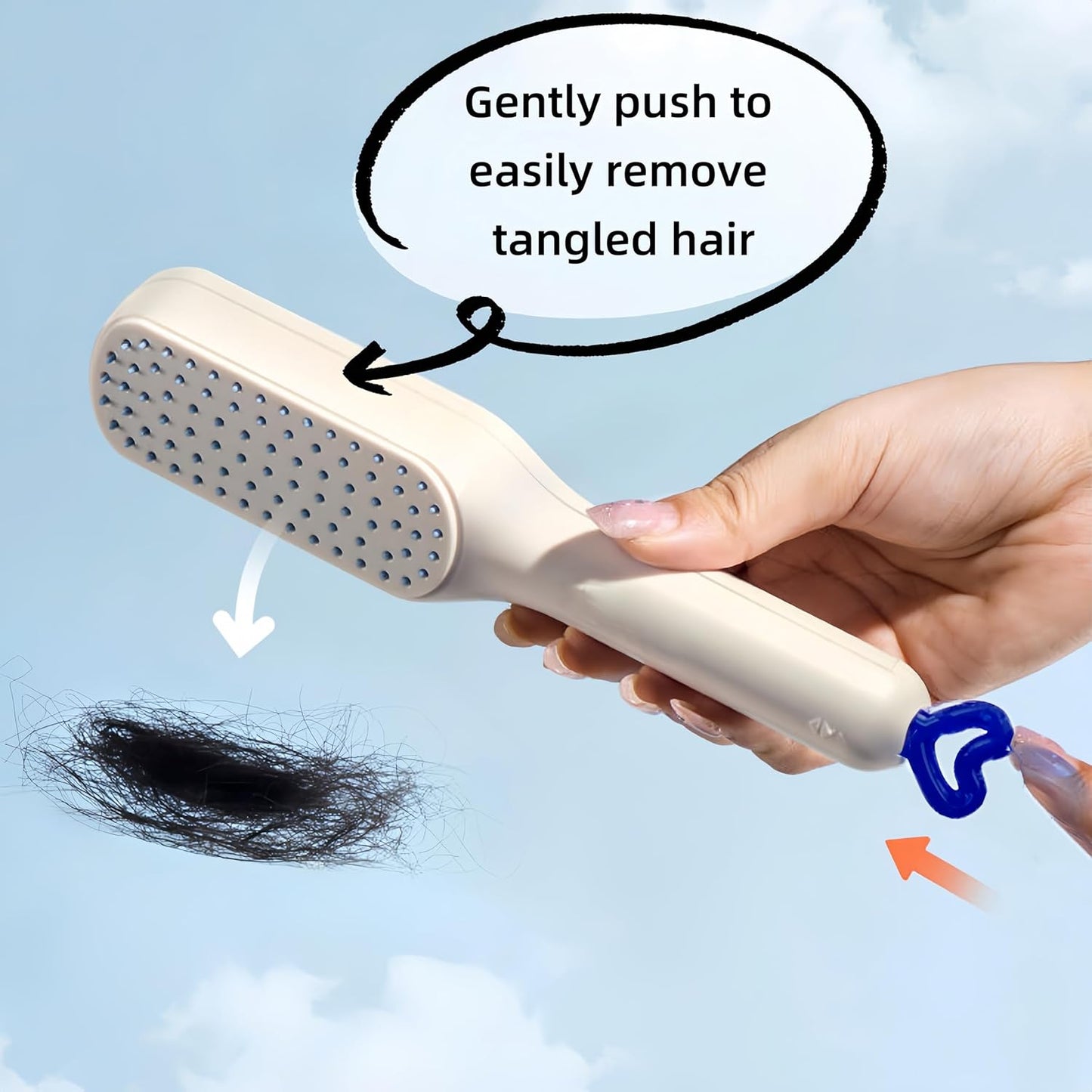 Self-Cleaning Hair brush - Anti-Static Massage Comb with Retractable Bristles