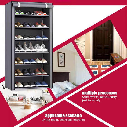 Dustproof Multi-Layer Shoe Rack Organizer – 5 to 9 Tier, Stackable & Detachable Design - Trendhub Pakistan