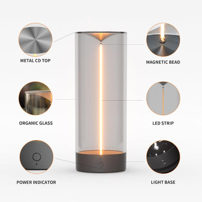 Minimalist Cordless LED Desk Lamp – Rechargeable & Dimmable Night Light