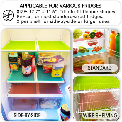 Fridge Liners - Anti-slip & Water Absorbent Matt - 4 Pieces