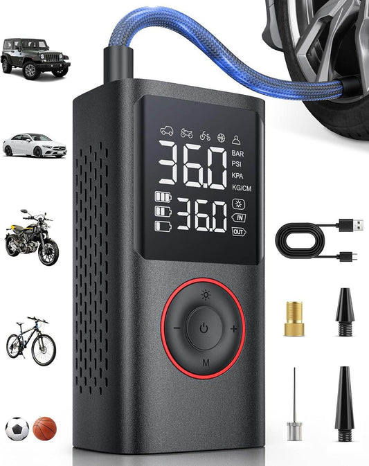 Cordless Tire Inflator - Portable Air Pump with LED & Digital Display 150 PSI - Trendhub Pakistan