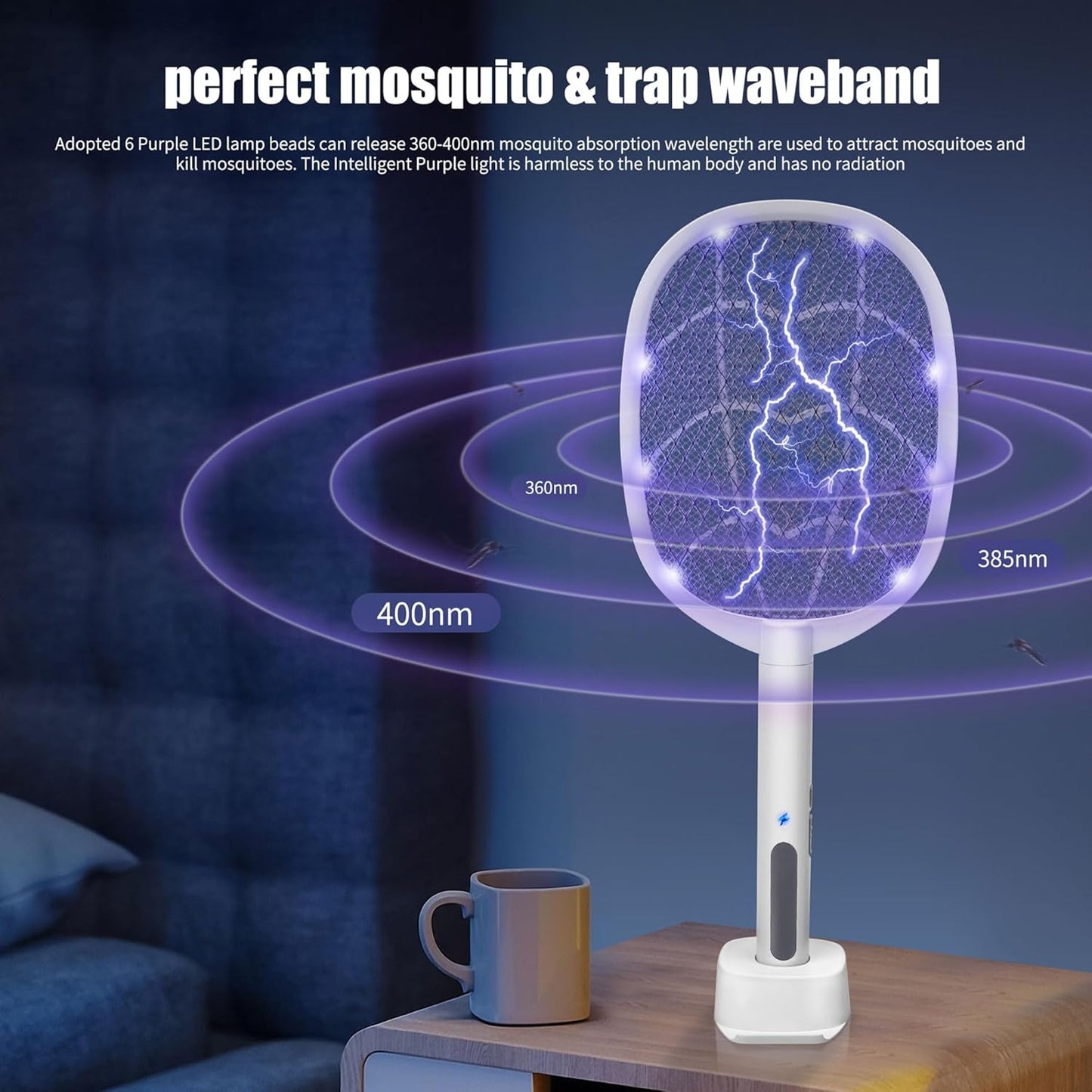 2-in-1 Electric Bug Zapper Racket