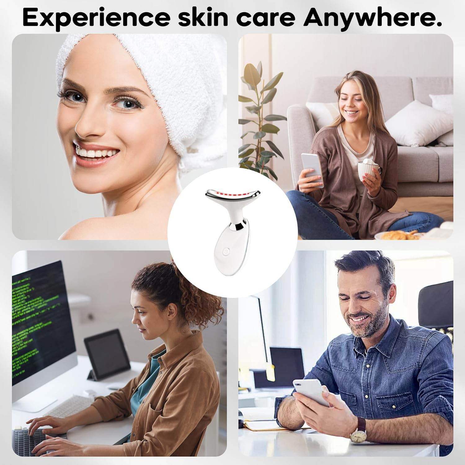 7-Color LED Red Light Therapy Facial Wand – Blue Light Acne Treatment & Anti-Aging Face Neck Massager - Trendhub Pakistan