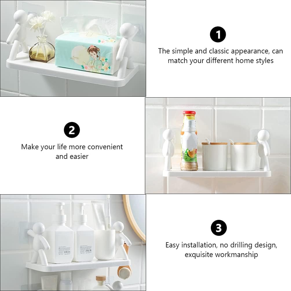 Damage-free removable wall shelf for bathroom, kitchen and living room