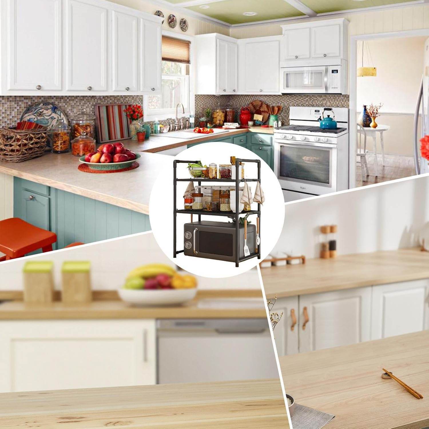 Heavy-Duty Adjustable Microwave Organizer Stand - Trendhub Pakistan