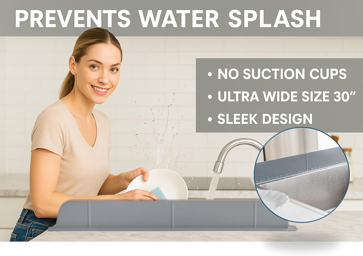 Kitchen Sink Splash Guard – Extra Wide Water Protection – Trendhub Pakistan
