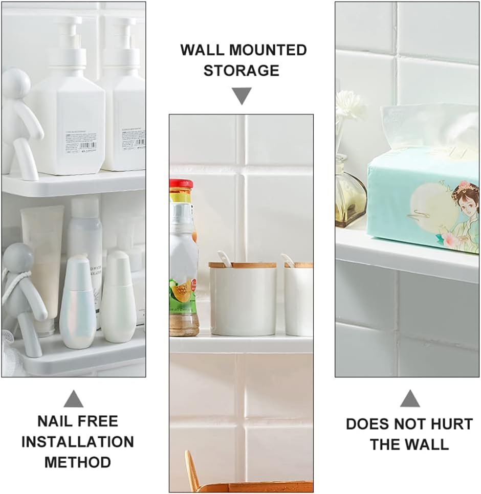 Kitchen spice organizer adhesive wall shelf