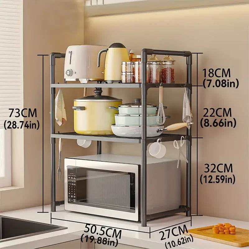 Heavy-Duty Adjustable Microwave Organizer Stand - Trendhub Pakistan