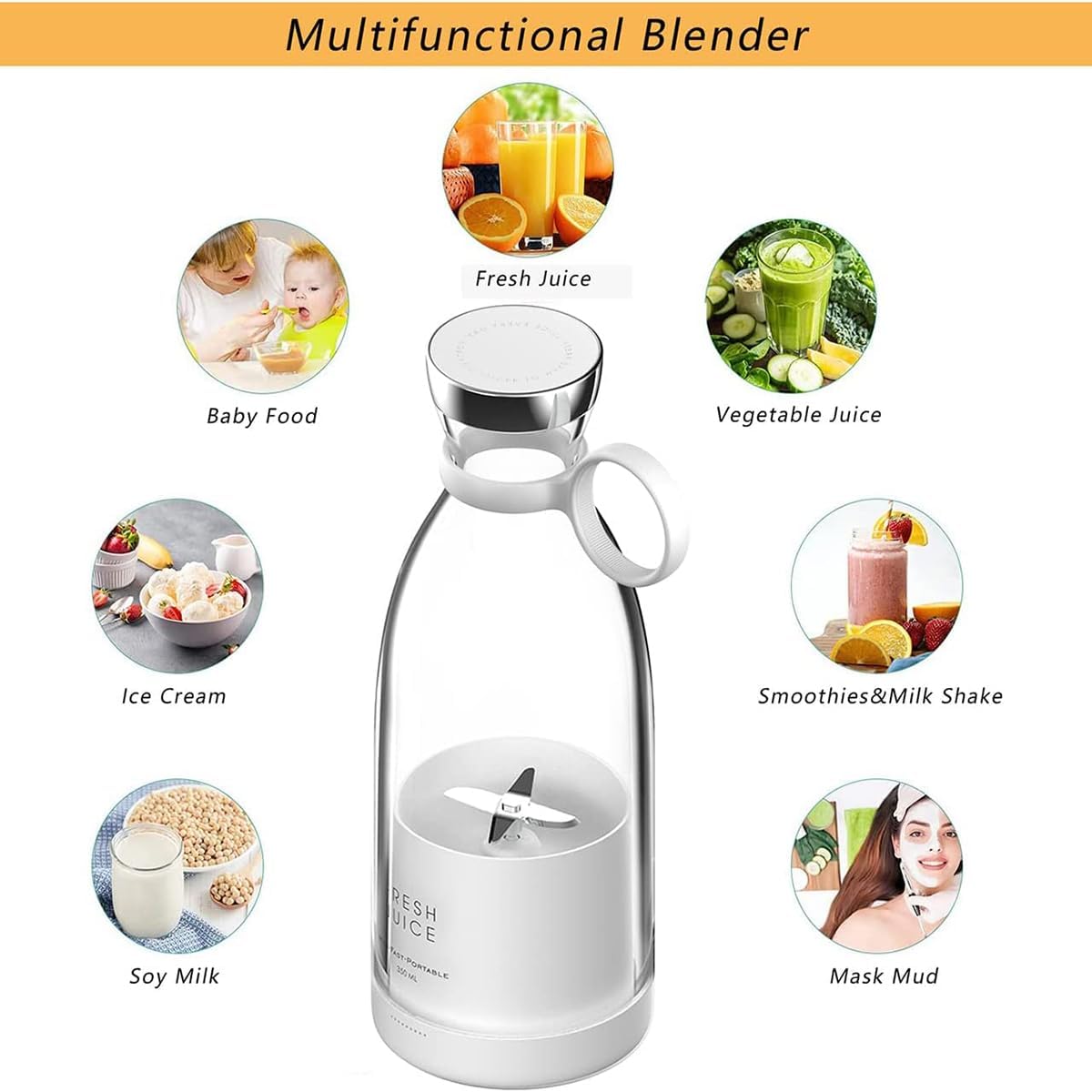 Mini rechargeable juicer blender for smoothies and protein shakes