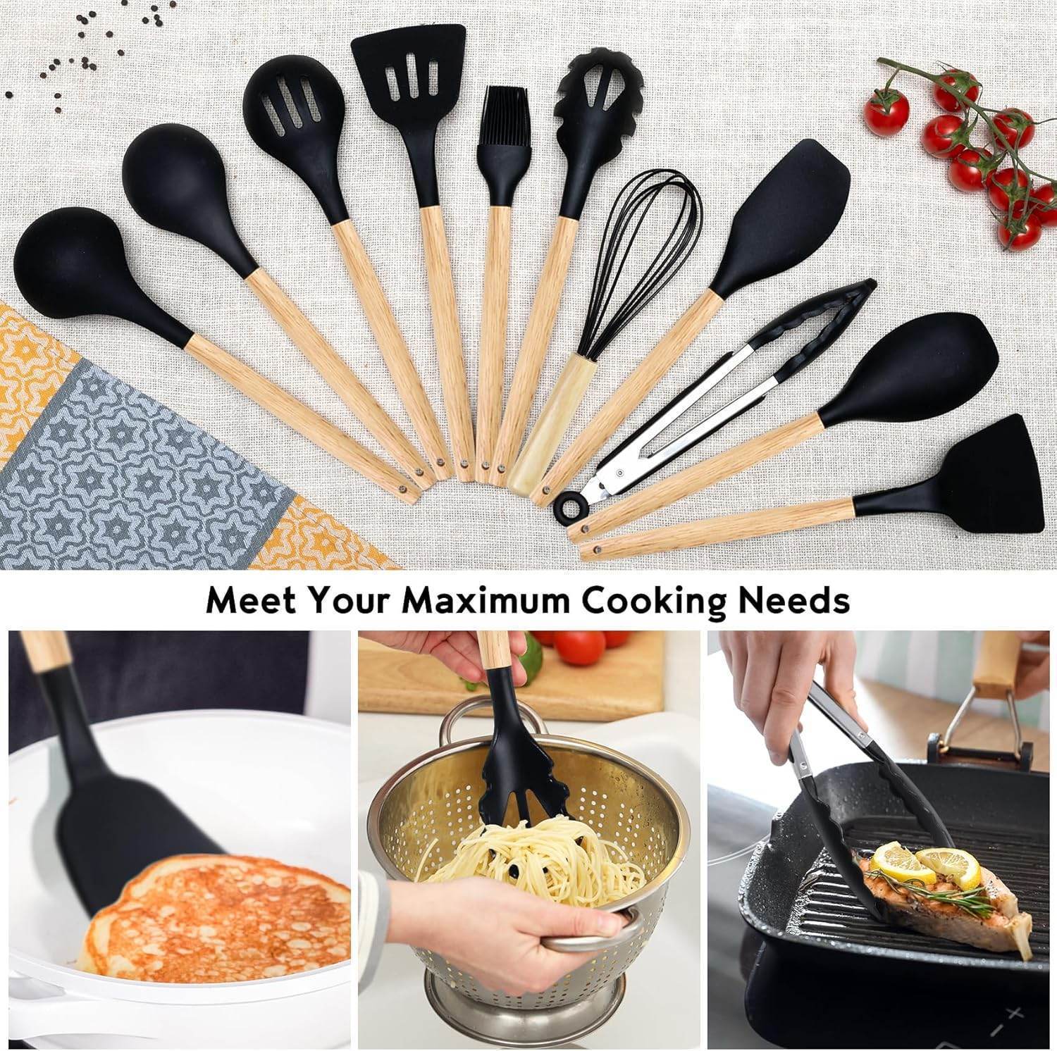 19-Piece Kitchen Utensil & Knife Set with Cutting Board - Trendhub Pakistan