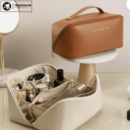 Travel Makeup Bag – Large Capacity Waterproof Cosmetic Organizer with Compartments | Portable Toiletry Bag for Women - Trendhub Pakistan
