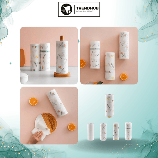 Reusable Cleaning Cloths Wipe Roll, Dish Wash Cloths, Cleaning Washcloth Towel for Kitchen Bathroom Furniture and Car - Trendhub Pakistan