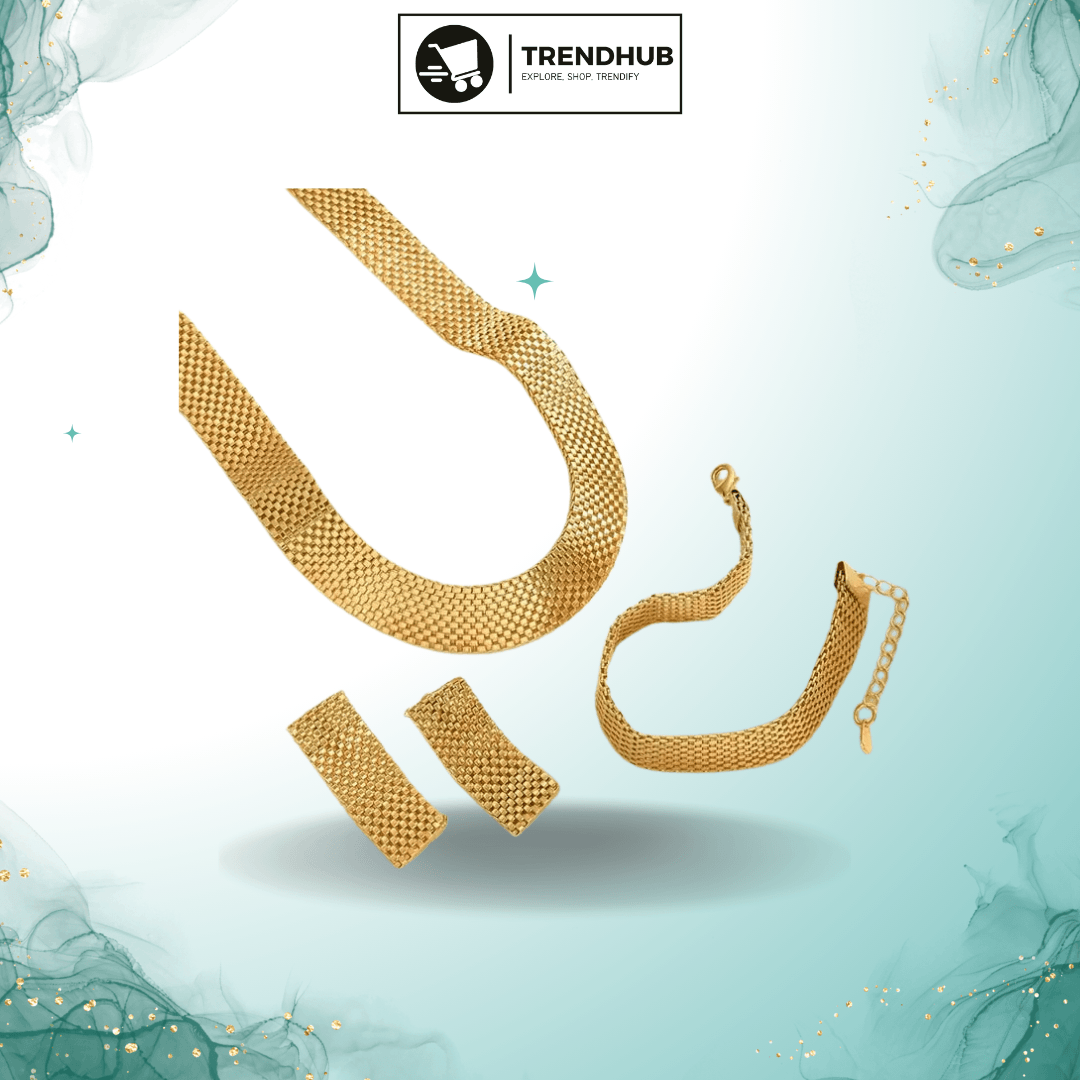 4-Piece Gold-Plated Jewelry Set – Elegant Wedding & Party Accessory - Trendhub Pakistan