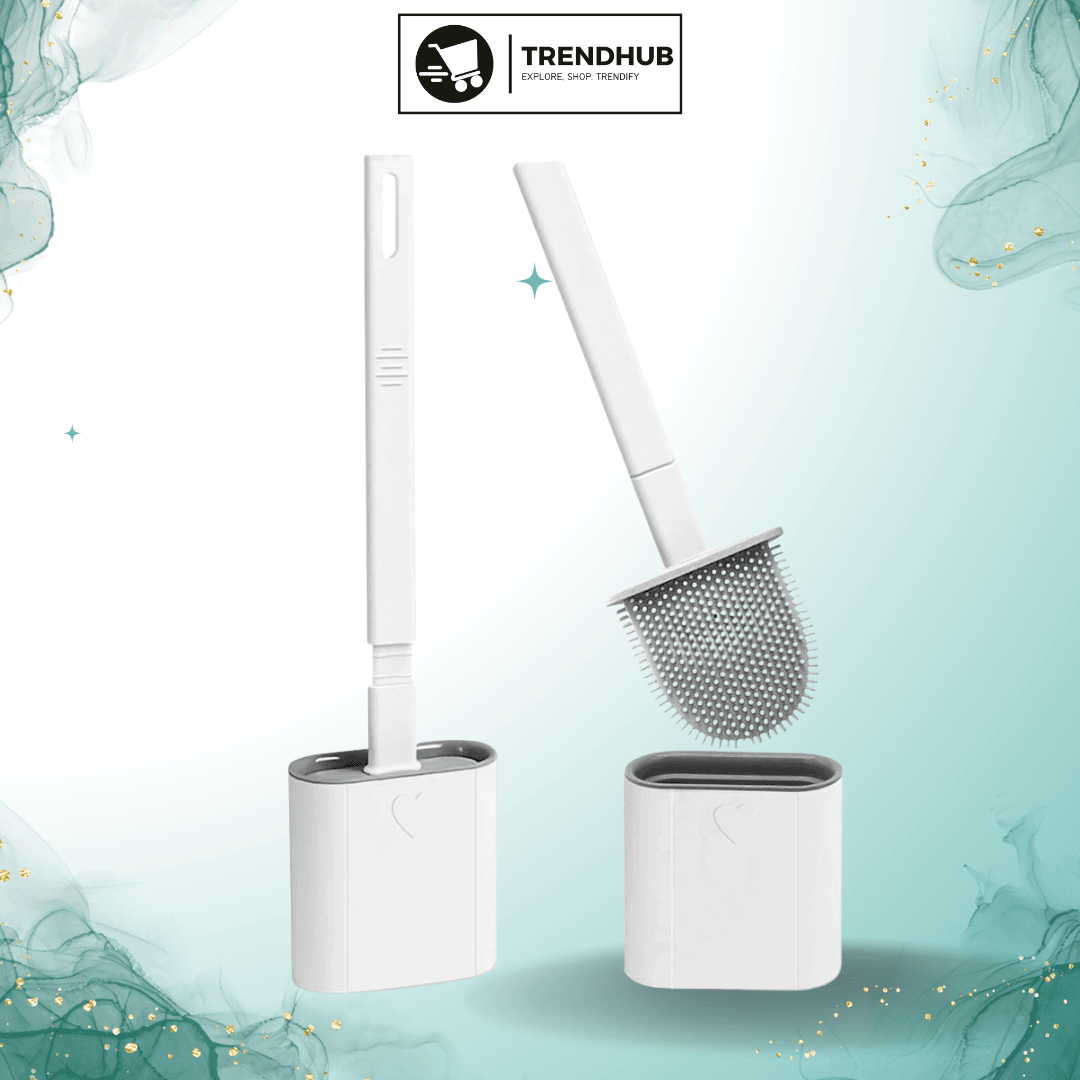 Deep-Cleaning Silicone Toilet Brush and Holder Set for Bathroom - Trendhub Pakistan